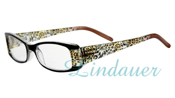 Lesehilfe; schwarz/Leopard