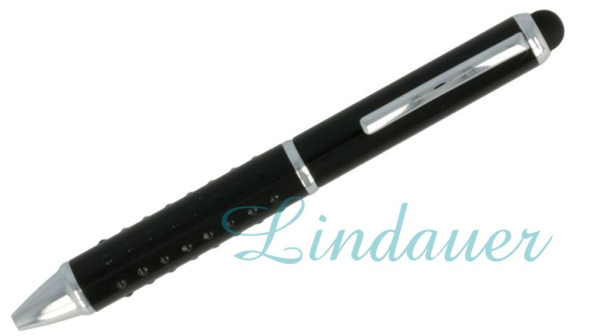 Mini-Kugelschreiber mit Noppen, schwarz