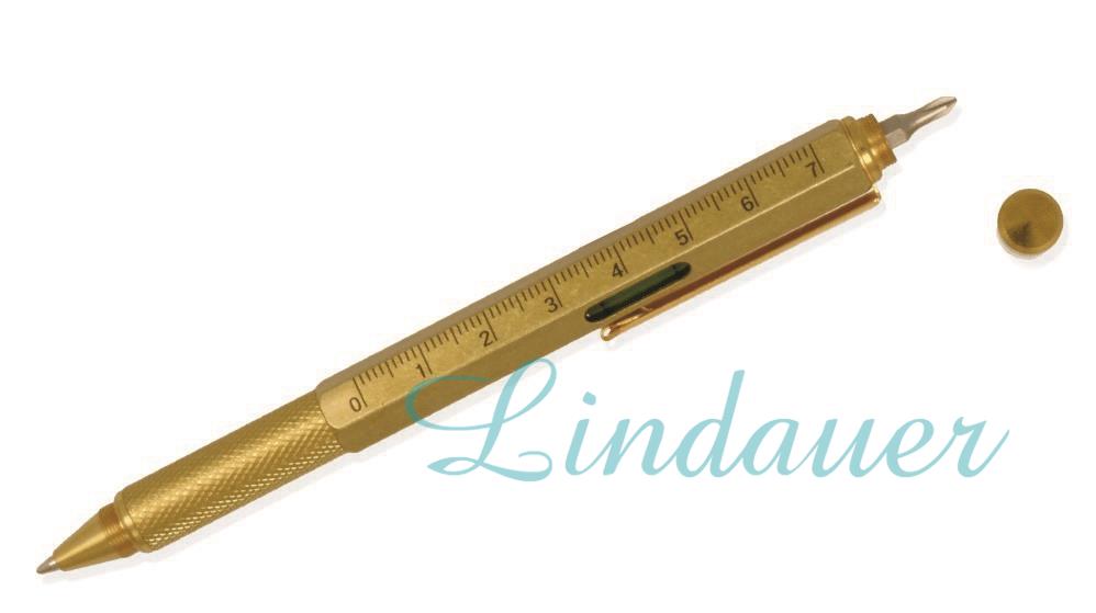 Handgefertigter Messing-Kugelschreiber – Sechseckig, Mit Flanell-Stifttasche, 14,5 Cm, Für Schule, Büro Oder Als Geschenk